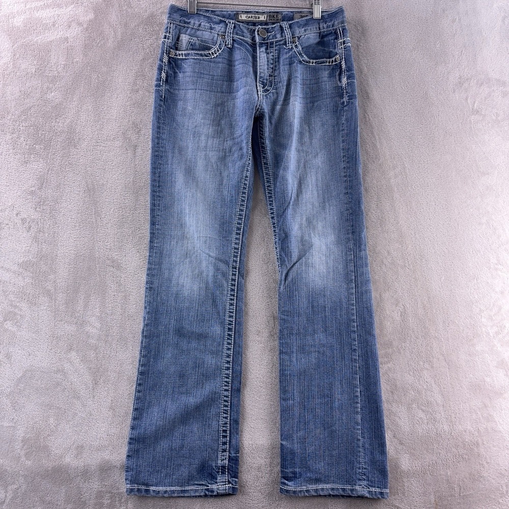 BKE Denim Carter Jeans Mens Size 30x31 Blue Bootcut Faded Wash Denim Western